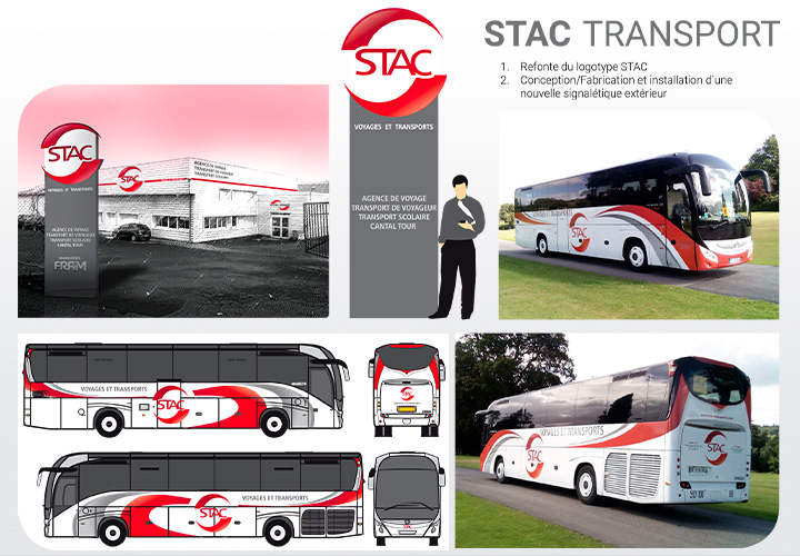 Proyecto de reforma de logotipo de la compañía STAC Transport. Además del diseño de uno de sus autobuses.